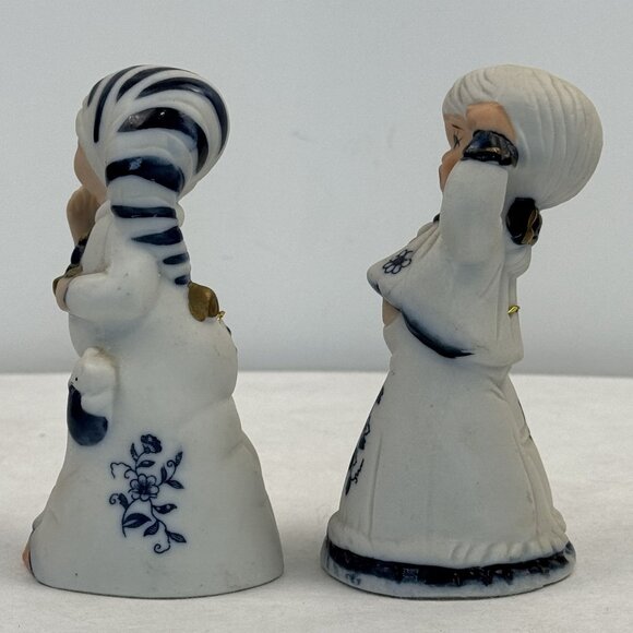 Set of 2 Vintage Jasco Royal Majestic Bell Porcelain Bisque Girl Figurine Blue - Picture 7 of 16